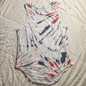 Grayson/Threads Tie-Dye Muscle Tank Top - White with Red & Navy
